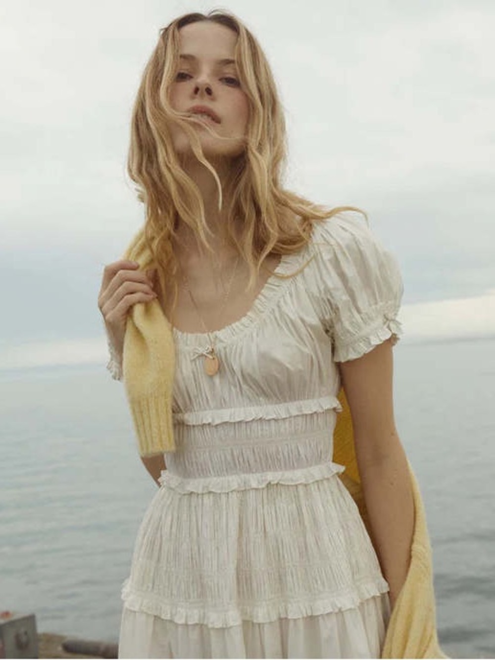 NWT DÔEN Leanne Midi Dress in Salt size S
